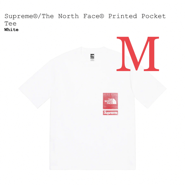 白サイズThe North Face Printed Pocket Tee