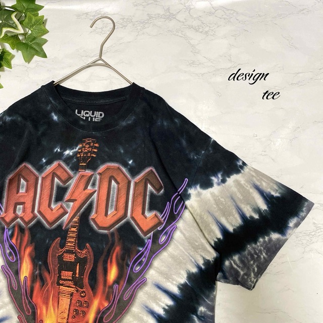 acdc Tシャツ　デカロゴ　激レア　バンド　　ロック　タイダイ　アート