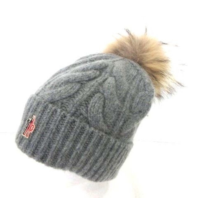 モンクレール 美品 ニットキャップ コヨーテファー 帽子 国内正規