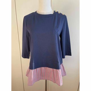 マックスマーラ(Max Mara)のMARELLA マレーラ☆ 新品未使用 Tシャツ ネイビー×ストライプ　M (Tシャツ(半袖/袖なし))