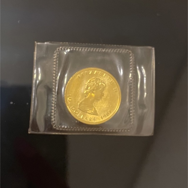 オリジナル  金貨 K24 純金 エリザベス メープルリーフコ イン 1/4oz 貨幣