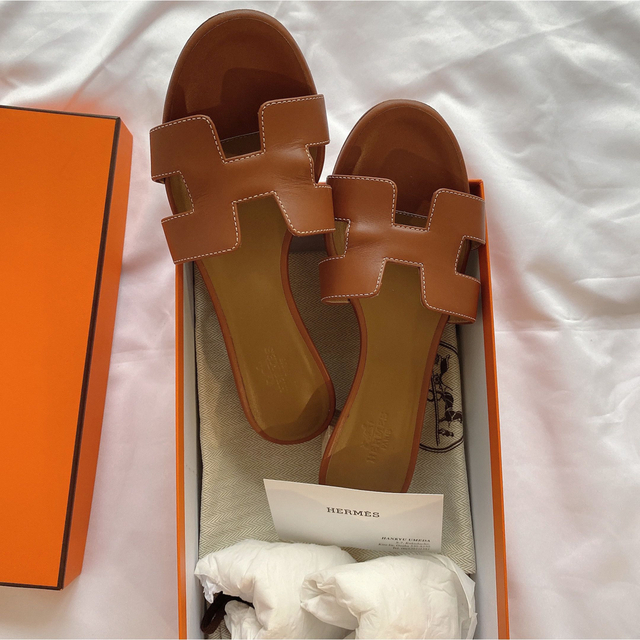 美品 HERMES エルメスサンダル オアジス 23.5 ブラウン | tspea.org