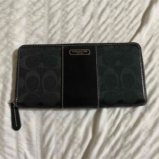 コーチ(COACH)のcoach 長財布　ブラック　パープル(財布)