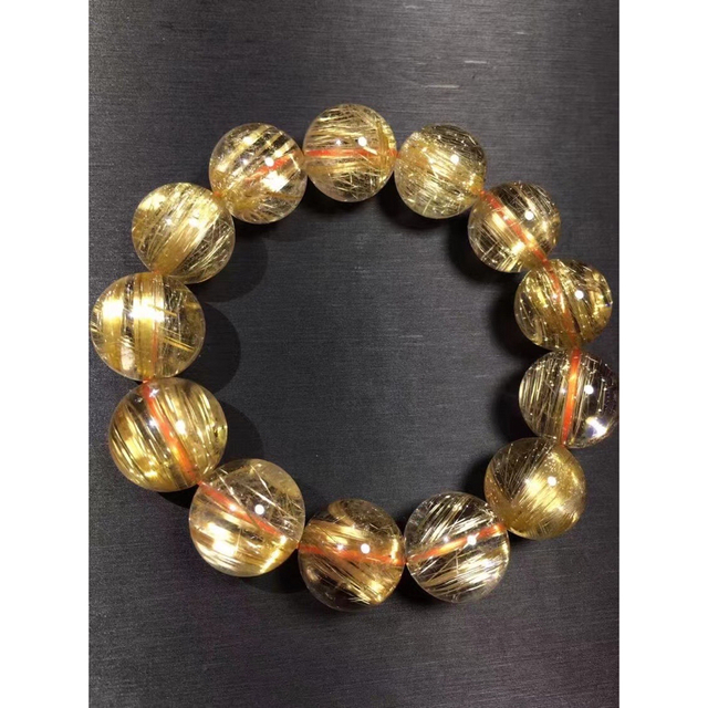 ⭐︎【天然】ゴールド ルチル クオーツ ブレスレット 17.2mm | www