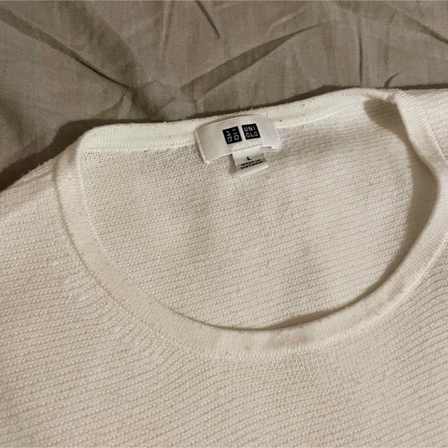 UNIQLO(ユニクロ)のユニクロ　薄手セーター白 メンズのトップス(ニット/セーター)の商品写真