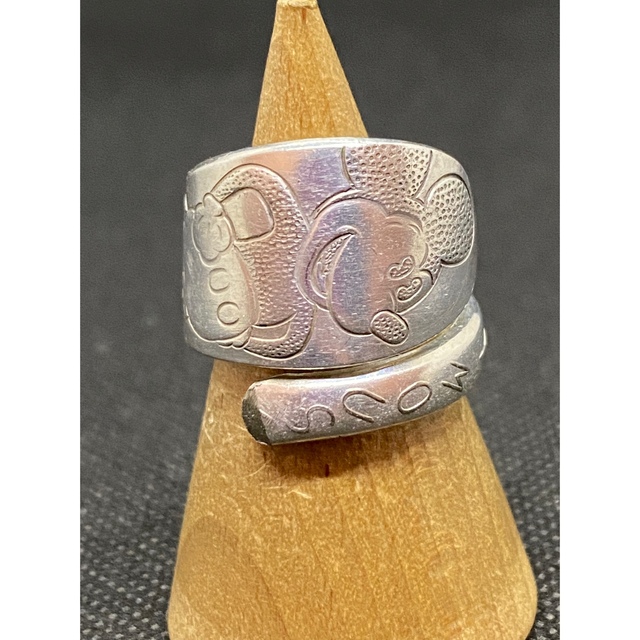アンティーク リング スプーンリング 17号 調節可 ミッキーマウス 3822 メンズのアクセサリー(リング(指輪))の商品写真