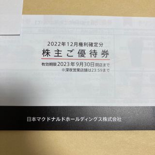 マクドナルド株主優待　1冊(その他)