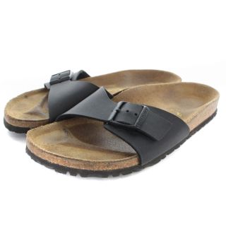 ビルケンシュトック(BIRKENSTOCK)のビルケンシュトック サンダル ミュール レザー 25cm 黒 ブラック 茶色(サンダル)