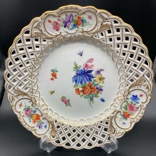 マイセン(MEISSEN)のマイセン　ベーシックフラワー　6つ花　透かし皿(陶芸)