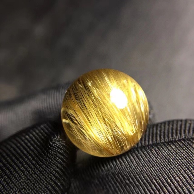 天然】ゴールド ルチル クオーツ ルース 40.5g-