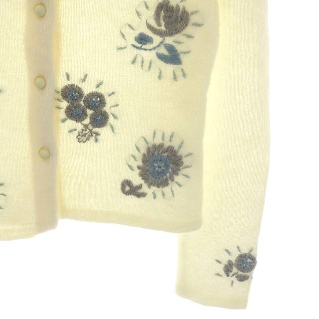 Sybilla(シビラ)のシビラ モヘヤ混 刺繍 ニット カーディガン 長袖 オフホワイト グレー ブルー レディースのトップス(カーディガン)の商品写真