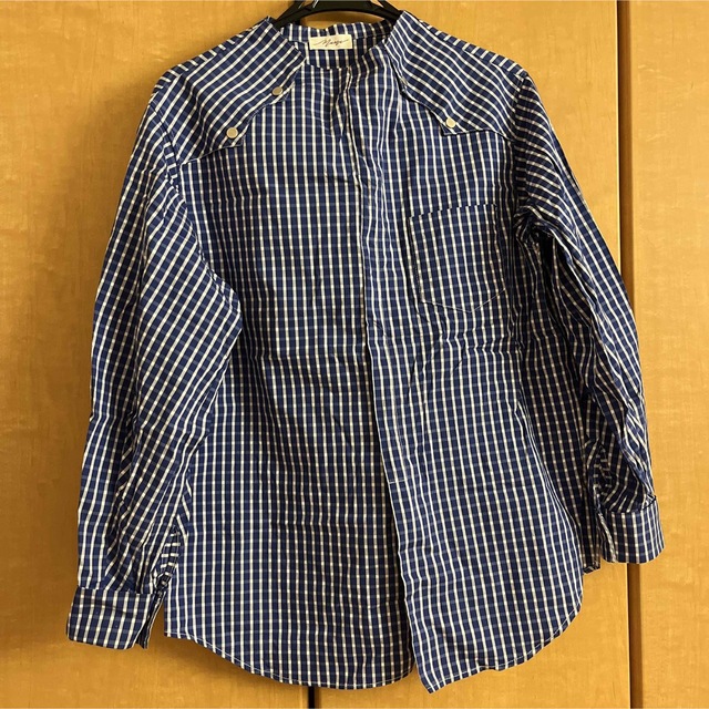 mamu online stand collar shirts blue