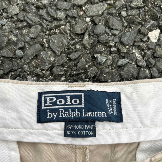 POLO RALPH LAUREN(ポロラルフローレン)の【超希少】古着 POLO ポロバイラルフローレン  ワイドパンツ ホワイト メンズのパンツ(チノパン)の商品写真