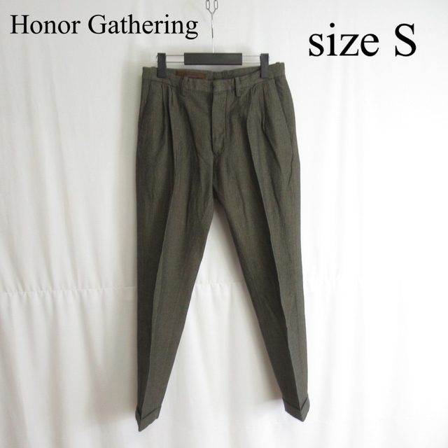 Honor gathering タック スラックス パンツ ブラック サイズ S