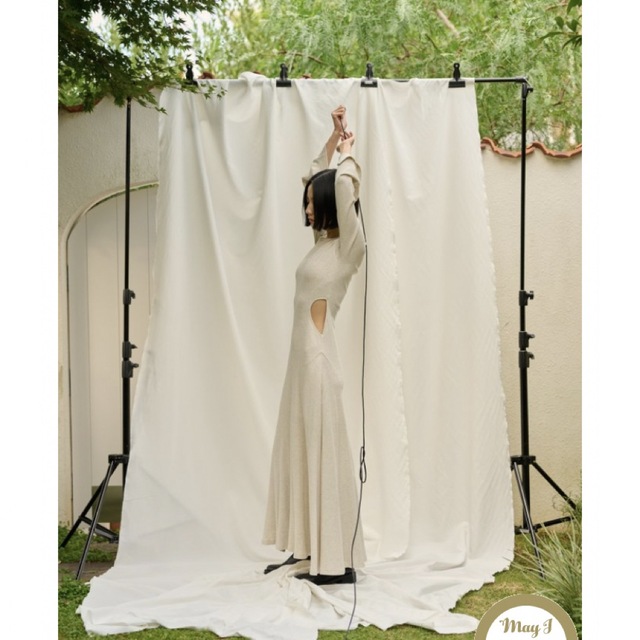 Rosary moon(ロザリームーン)の新作ロザリームーン　Side Open Thermal Dress レディースのワンピース(ロングワンピース/マキシワンピース)の商品写真