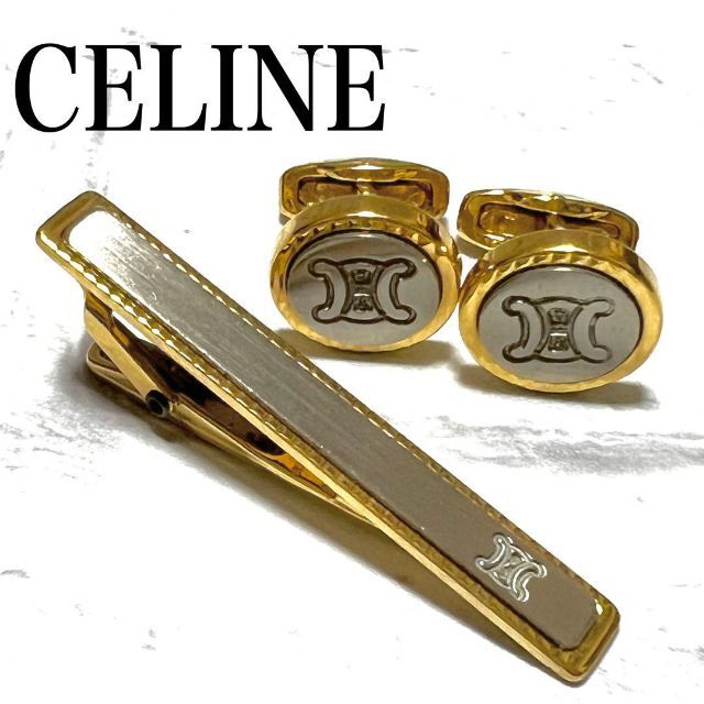 目を惹く♪CELINEセリーヌ　ネクタイピン　カフリンクスセット　トリオンフ