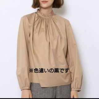 ボールジィ(Ballsey)の【専用】Ballseyコットンサテンフリルカラーブラウス黒　36(シャツ/ブラウス(長袖/七分))