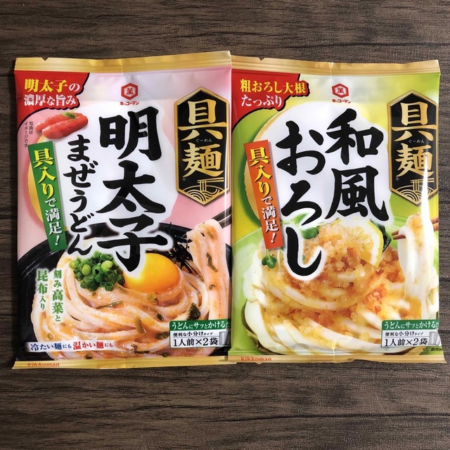 キッコーマン(キッコーマン)の【8食分】具麺　明太子　和風おろし　ランチ　うどん　キッコーマン　そうめん 食品/飲料/酒の加工食品(レトルト食品)の商品写真