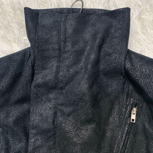 RICK OWENS ラムレザー ライダース ジャケット 羊革 ブラック 黒 輝い
