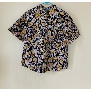 シーサーウェア(SHISA WEAR)のかりゆしウェア　レディース 大きいサイズ ウォーターガーデン　ネイビー　ＬＬ　(シャツ/ブラウス(半袖/袖なし))