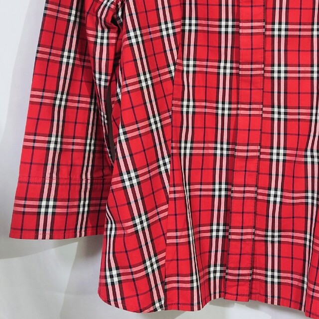 BURBERRY(バーバリー)のバーバリー BURBERRY チェックシャツブラウス 赤 サイズ42 XL レディースのトップス(シャツ/ブラウス(長袖/七分))の商品写真