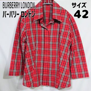 バーバリー(BURBERRY)のバーバリー BURBERRY チェックシャツブラウス 赤 サイズ42 XL(シャツ/ブラウス(長袖/七分))