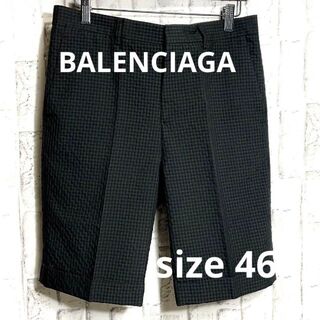 バレンシアガ(Balenciaga)のBALENCIAGAバレンシアガ　シアサッカーショーツ　黒×茶色(ショートパンツ)