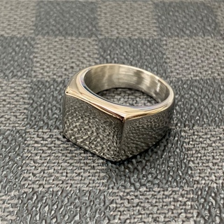 ハーフスクエアリング 印台指輪 カレッジリング サージカルステンレス(リング(指輪))