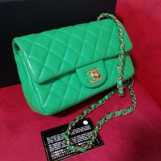 シャネル(CHANEL)のCHANEL　20㎝　ミニマトラッセ　グリーン(ショルダーバッグ)