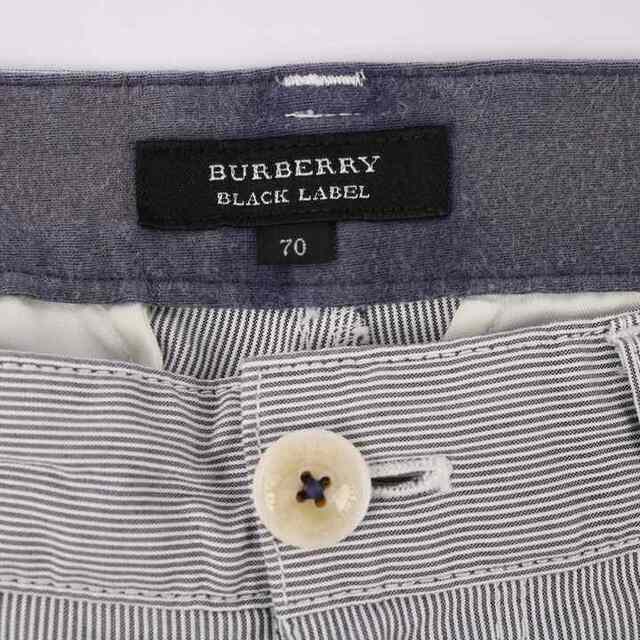 BURBERRY BLACK LABEL(バーバリーブラックレーベル)のバーバリーブラックレーベル ショートパンツ ストライプ コットン ストレッチ ボトムス メンズ 70サイズ グレー BURBERRY BLACK LABEL メンズのパンツ(ショートパンツ)の商品写真