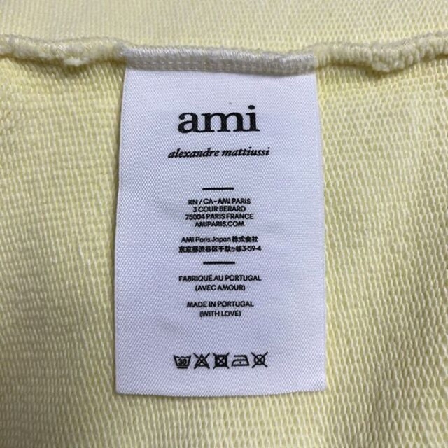 新品】ami ビッグハート ハーフジップ トレーナー イエロー XL-