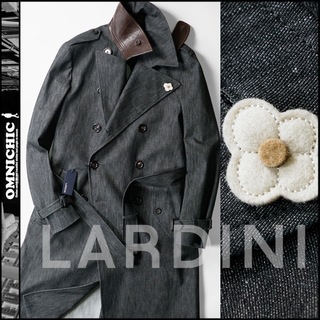 LARDINI - LARDINI ラルディーニ トレンチコート 46(M位) 紺 【古着