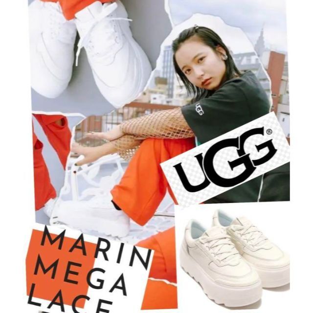 入手困難①訳あり・未使用✨23.5⇒22.5靴下～✨UGG✨マリーンレース ロゴ