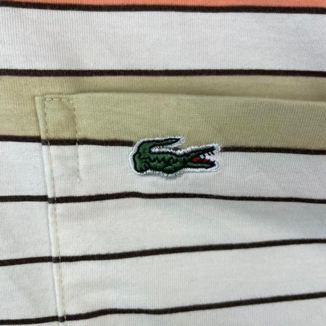 LACOSTE(ラコステ)の希少 フランス製 ヴィンテージ オールド ラコステ ポロシャツ ボーダー 半袖 メンズのトップス(ポロシャツ)の商品写真