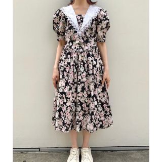 ガニーサックス(GUNNE SAX)のthe virgin mary   black flower one-piece(ロングワンピース/マキシワンピース)