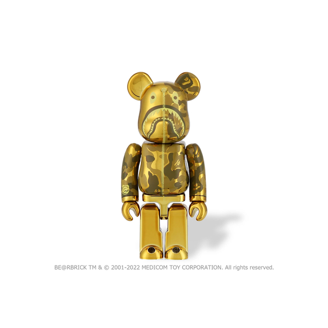 BE@RBRICK BAPE CAMO SHARK 100％ 400％ GOLDGOLDサイズ