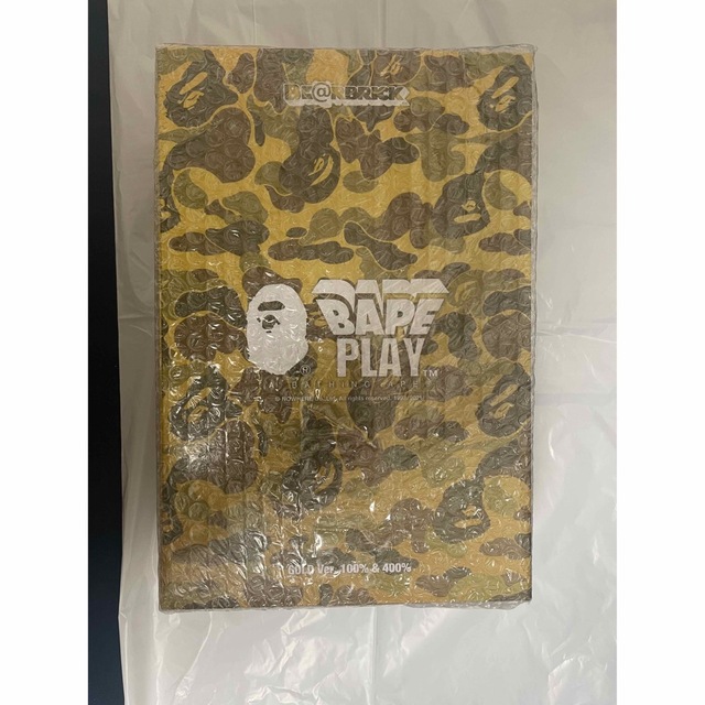 BE@RBRICK BAPE CAMO SHARK 100％ 400％ GOLDGOLDサイズ