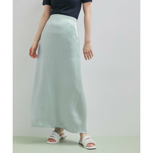ADAM ET ROPE' FEMME - 【サックス(48)】リキッドサテンスカートの