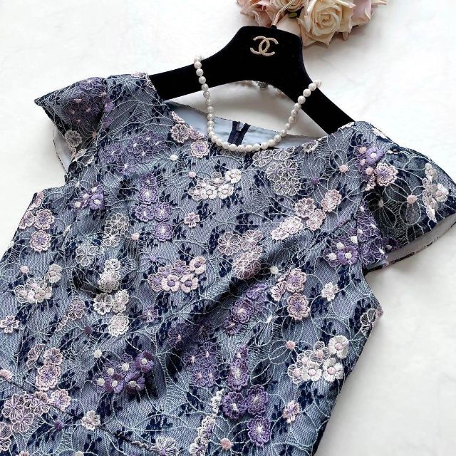 海外花系 【美品】TOCCA 花柄刺繍 フレアワンピース ドレス Aライン 2