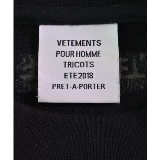 VETEMENTS(ヴェトモン)のVETEMENTS ヴェトモン スウェット S 黒 【古着】【中古】 メンズのトップス(スウェット)の商品写真