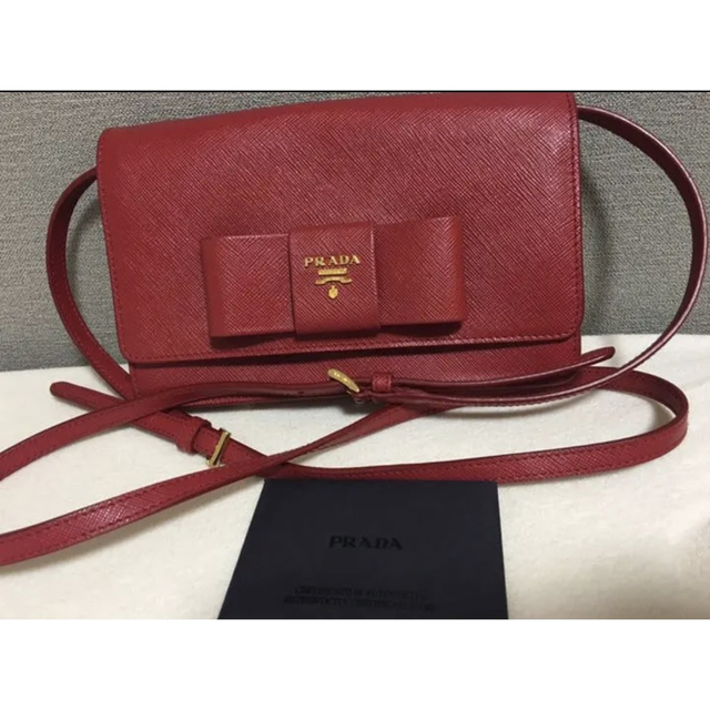 PRADA リボン ショルダー　バッグ SAFFIANO LUXクルーズ