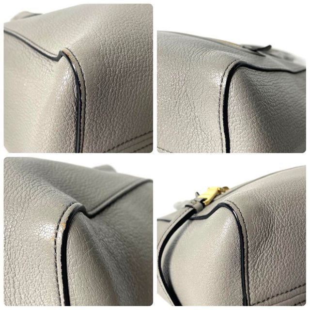 美品】ミュウミュウ マドラスレザー グレー 2WAY ハンドバッグ 【半額