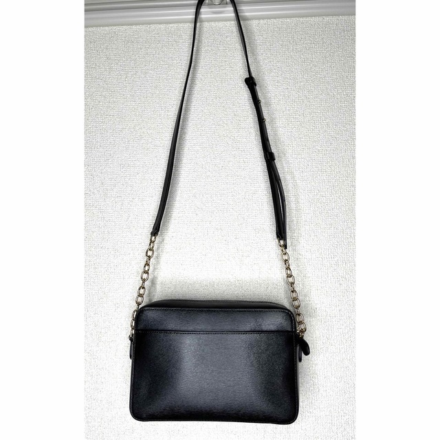 超美品☆ローレンラルフローレン チェーン ショルダーバッグ 黒×ゴールド-