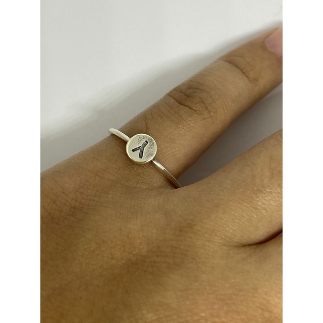 「Y」オーバル印台 SILVER925 シルバー925 15号リング 銀指輪5い メンズのアクセサリー(リング(指輪))の商品写真