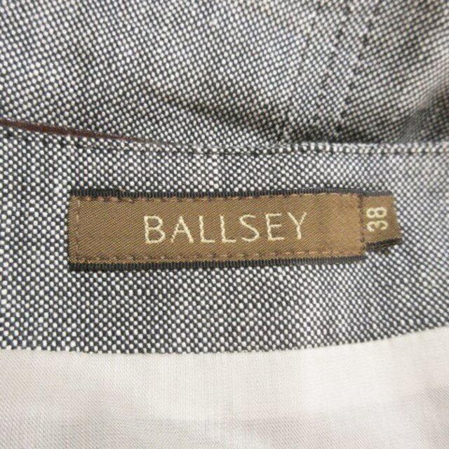 Ballsey(ボールジィ)のボールジー BALLSEY スカート 台形 ひざ丈 リネン ベルト 38 グレー レディースのスカート(ひざ丈スカート)の商品写真