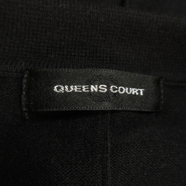 QUEENS COURT(クイーンズコート)のクイーンズコート シャツ ニット 開襟 七分袖 金ボタン スリット 2 黒 レディースのトップス(その他)の商品写真