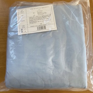 ガーゼパット一体型ボックスシーツ「シングル」ブルー　肌に優しい綿100%  