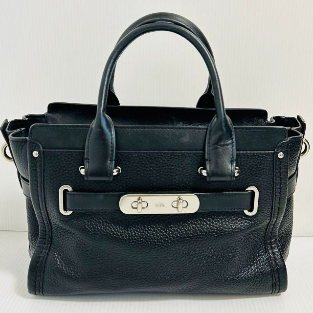 マチ15cm極美品 COACH レザー 2way ショルダーバッグ スワッガー