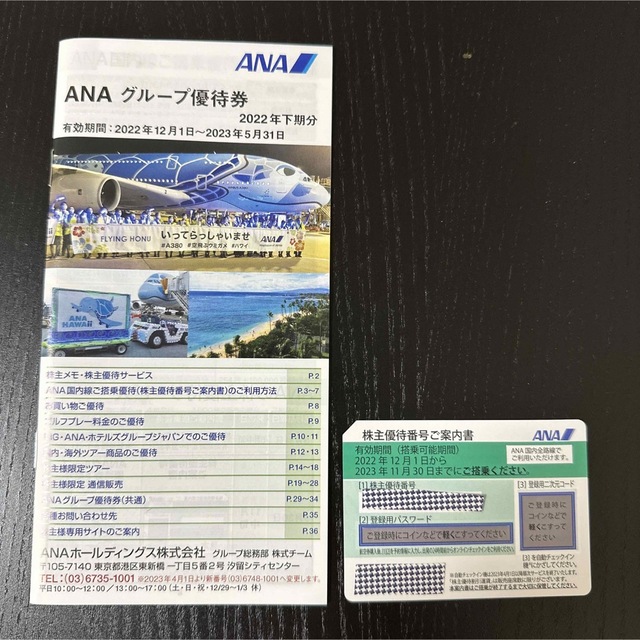 ANA(全日本空輸)(エーエヌエー(ゼンニッポンクウユ))のANA 株主優待券 1枚 チケットの優待券/割引券(その他)の商品写真