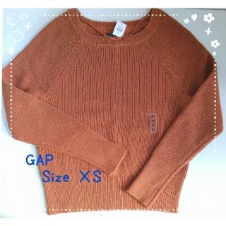 ギャップ(GAP)の【新品未使用 送料無料】ＸS　GAP ラウンドネックニット　ダークオレンジ(ニット/セーター)